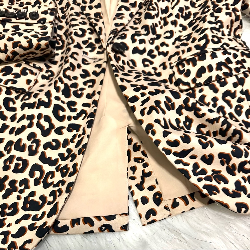 1901 Leopard Print One Button Blazer Jacket NEW - Picture 8 of 9